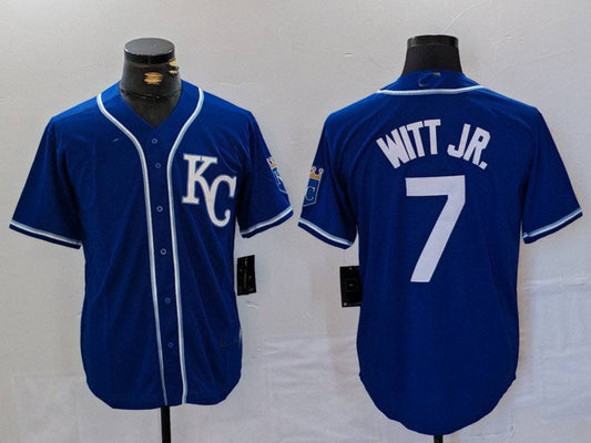 Kansas City Royals #7 Bobby Witt Jr Royal Cool Base Stitched Baseball Jersey - Main View