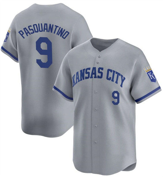 Kansas City Royals #9 Vinnie Pasquantino Gray 2024 Away Limited Stitched Baseball Jersey - Main View