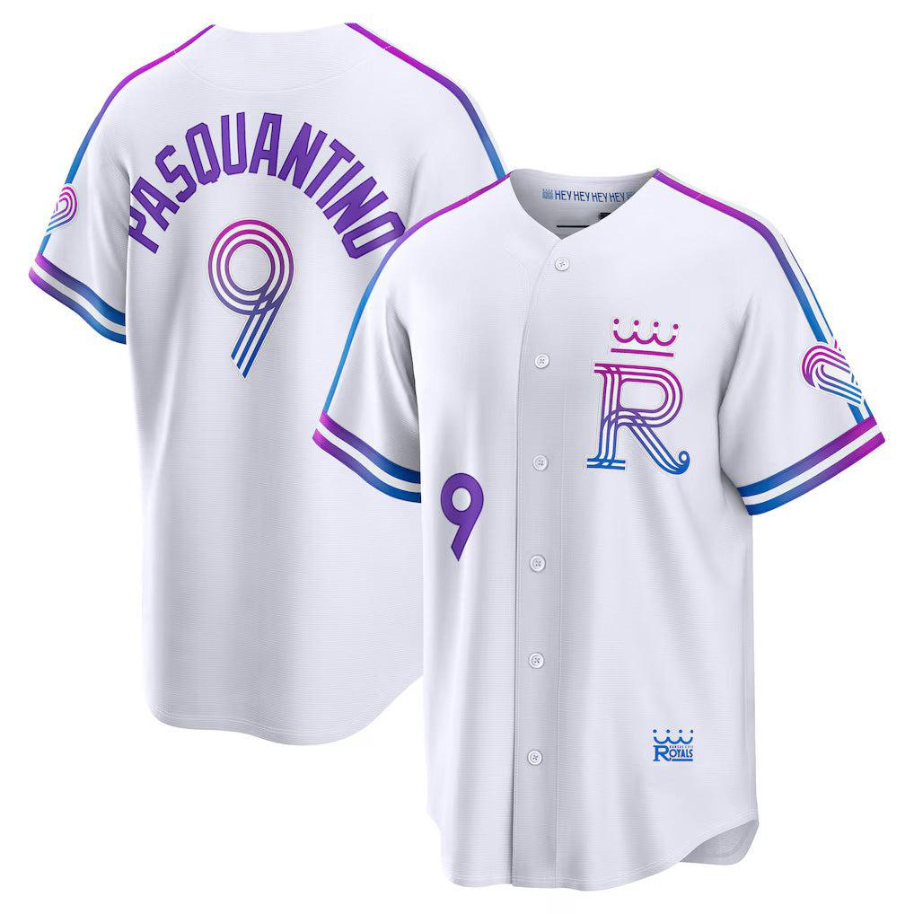 Kansas City Royals #9 Vinnie Pasquantino White 2026 City Connect Stadium Stitched Baseball Jersey - Main View