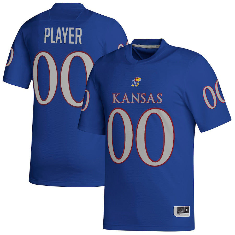 Custom K.Jayhawks Pick-A-Player NIL Replica Football Jersey Royal American Stitched College Jerseys - Main View