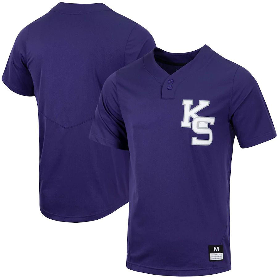 K.State Wildcats Replica Two-Button Baseball Jersey Purple Stitched American College Jerseys - Main View