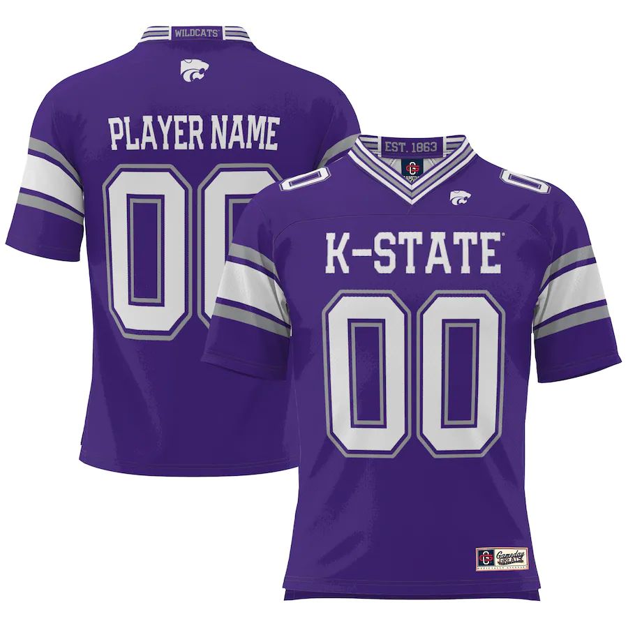 Custom K.State Wildcats ProSphere NIL Pick-A-Player Football Jersey Purple American Stitched College Jerseys - Main View