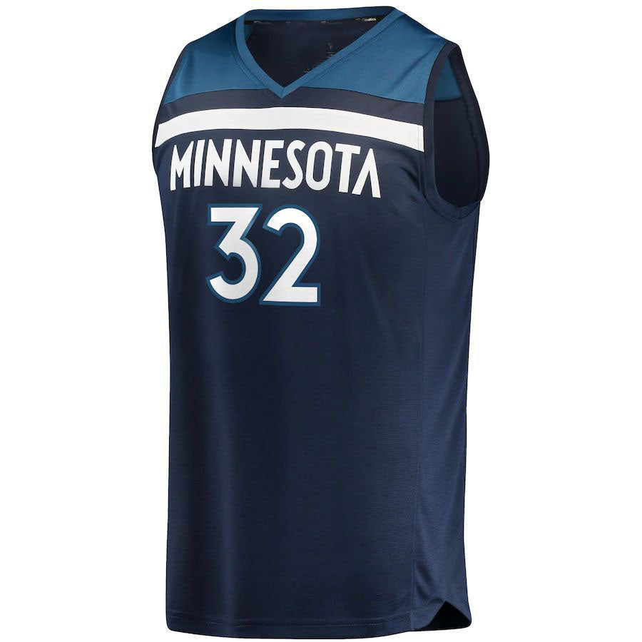 M.Timberwolves #32 Karl-Anthony Towns Fanatics Branded Fast Break Replica Player Jersey Icon Edition Navy Stitched American Basketball Jersey - Main View