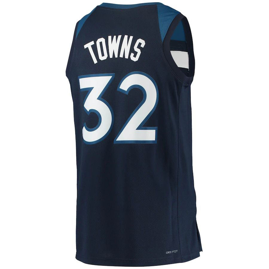 M.Timberwolves #32 Karl-Anthony Towns 2021-22 Diamond Swingman Jersey Navy Stitched American Basketball Jersey - Main View