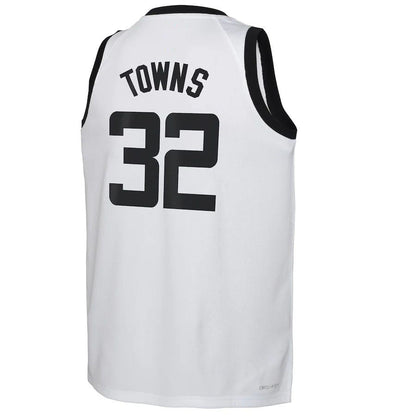 M.Timberwolves #32 Karl-Anthony Towns 2022-23 Swingman Jersey City Edition White Stitched American Basketball Jersey - Main View