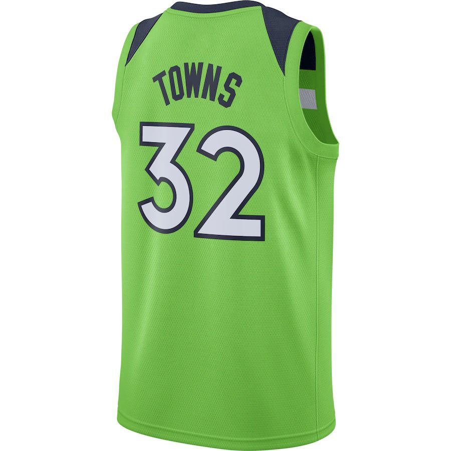 M.Timberwolves #32 Karl-Anthony Towns Swingman Jersey Statement Edition Green Stitched American Basketball Jersey - Main View