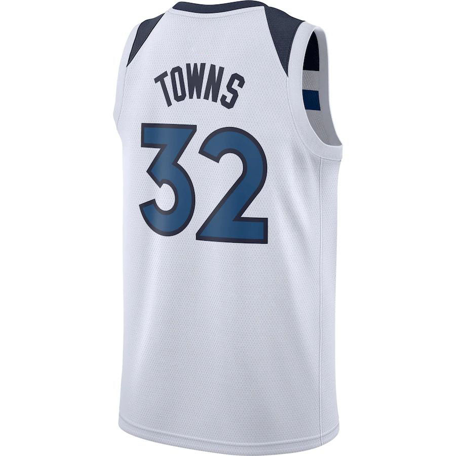 M.Timberwolves #32 Karl-Anthony Towns Swingman Jersey Association Edition White Stitched American Basketball Jersey - Main View