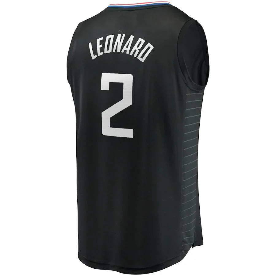 LA.Clippers #2 Kawhi Leonard Fanatics Branded 2020-21 Fast Break Player Jersey  Black Statement Edition Stitched American Basketball Jersey - Main View