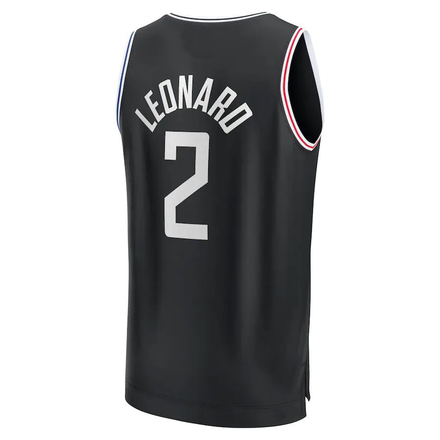 LA.Clippers #2 Kawhi Leonard Fanatics Branded 2022-23 Fastbreak Jersey Black Stitched American Basketball Jersey - Main View