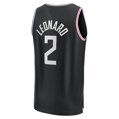 LA.Clippers #2 Kawhi Leonard Fanatics Branded 2022-23 Fastbreak Jersey Black Stitched American Basketball Jersey - Main View
