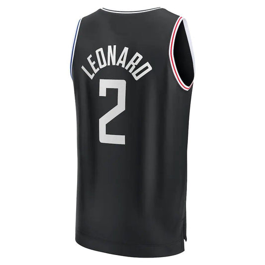 LA.Clippers #2 Kawhi Leonard Fanatics Branded 2022-23 Fastbreak Jersey Black Stitched American Basketball Jersey - Main View