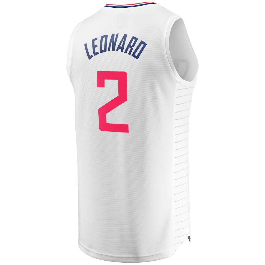 LA.Clippers #2 Kawhi Leonard Fanatics Branded Fast Break Replica Player Jersey Association Edition White Stitched American Basketball Jersey - Main View