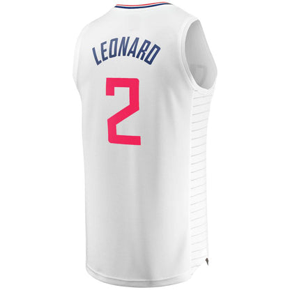 LA.Clippers #2 Kawhi Leonard Fanatics Branded Fast Break Replica Player Jersey Association Edition White Stitched American Basketball Jersey - Main View