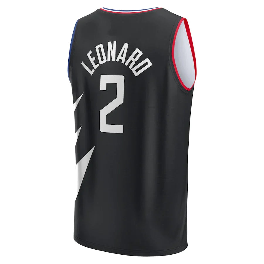 LA.Clippers #2 Kawhi Leonard Fanatics Branded 2021-22 Fast Break Player Jersey Black Statement Edition Stitched American Basketball Jersey - Main View