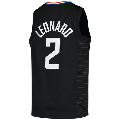 LA.Clippers #2 Kawhi Leonard Jordan Brand 2020-21 Swingman Player Jersey Black Statement Edition Stitched American Basketball Jersey - Main View
