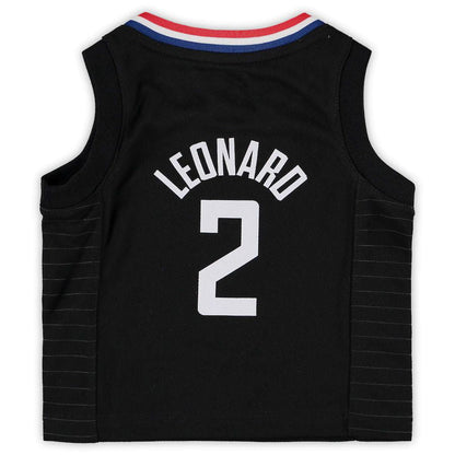 LA.Clippers #2 Kawhi Leonard Jordan Brand Infant 2020-21 Jersey Black Statement Edition Stitched American Basketball Jersey - Main View