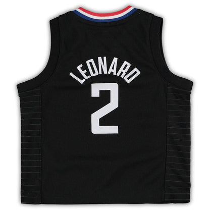 LA.Clippers #2 Kawhi Leonard Jordan Brand Toddler 2020-21 Jersey Black Statement Edition Stitched American Basketball Jersey - Main View