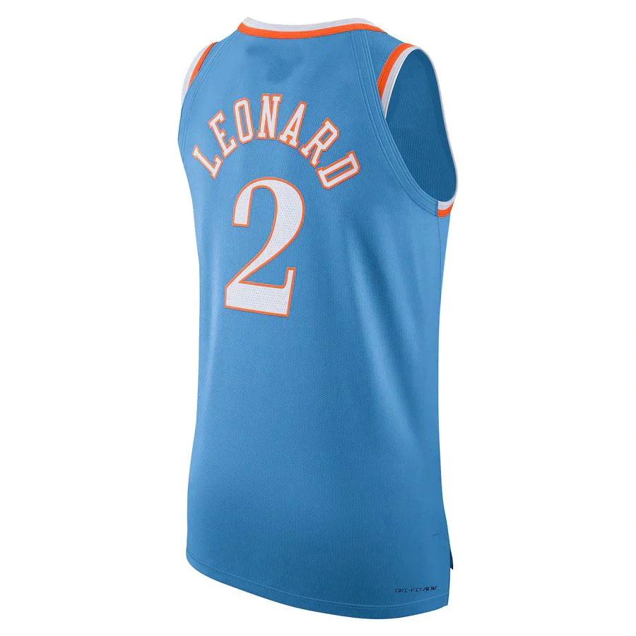 LA.Clippers #2 Kawhi Leonard 2021-22 Authentic Player Jersey City Edition Light Blue Stitched American Basketball Jersey - Main View
