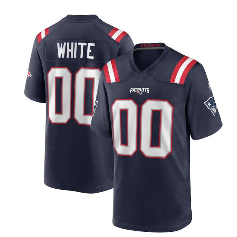 NE.Patriots #00 Keion White 2023 Draft Pick Game Jersey - Navy Stitched American Football Jerseys - Main View
