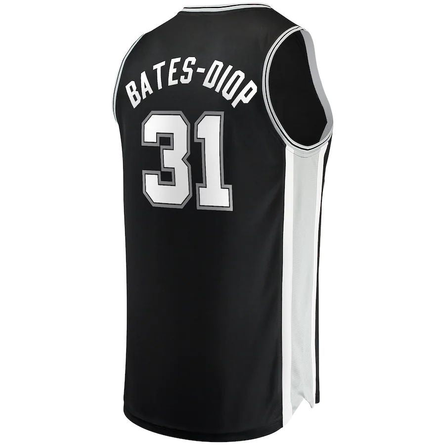 S.Antonio Spurs #31 Keita Bates-Diop Fanatics Branded 2021-22 Fast Break Replica Jersey Icon Edition Black Stitched American Basketball Jersey - Main View