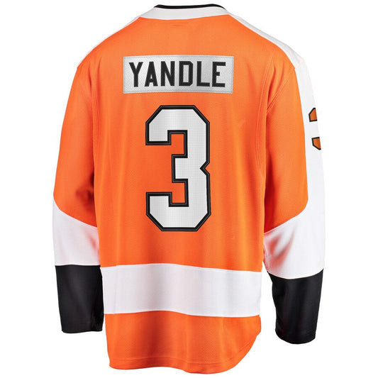P.Flyers #3 Keith Yandle Fanatics Branded Home Breakaway Player Jersey Orange Stitched American Hockey Jerseys - Main View