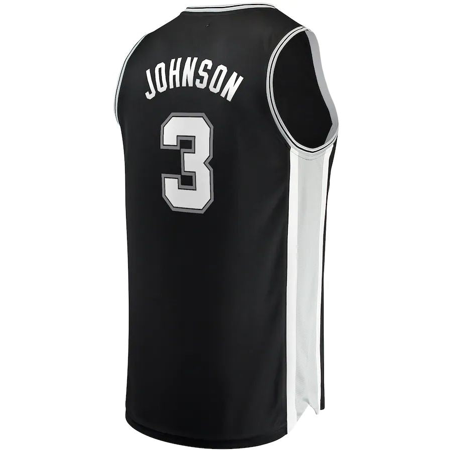 S.Antonio Spurs #3 Keldon Johnson Fanatics Branded Fast Break Replica Jersey Icon Edition Black Stitched American Basketball Jersey - Main View