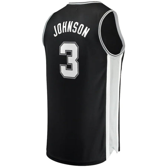 S.Antonio Spurs #3 Keldon Johnson Fanatics Branded Fast Break Replica Jersey Icon Edition Black Stitched American Basketball Jersey - Main View