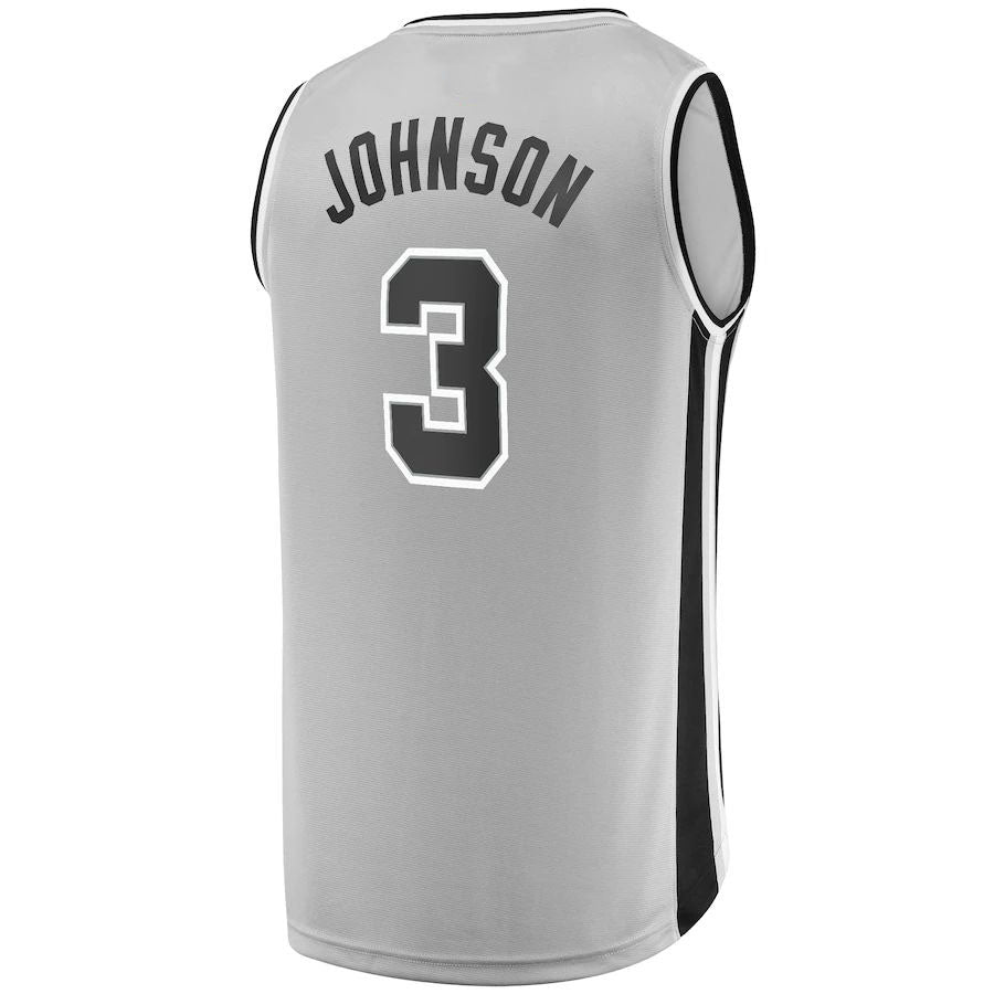 S.Antonio Spurs #3 Keldon Johnson Fanatics Branded  Fast Break Replica Jersey Silver Statement Edition Stitched American Basketball Jersey - Main View