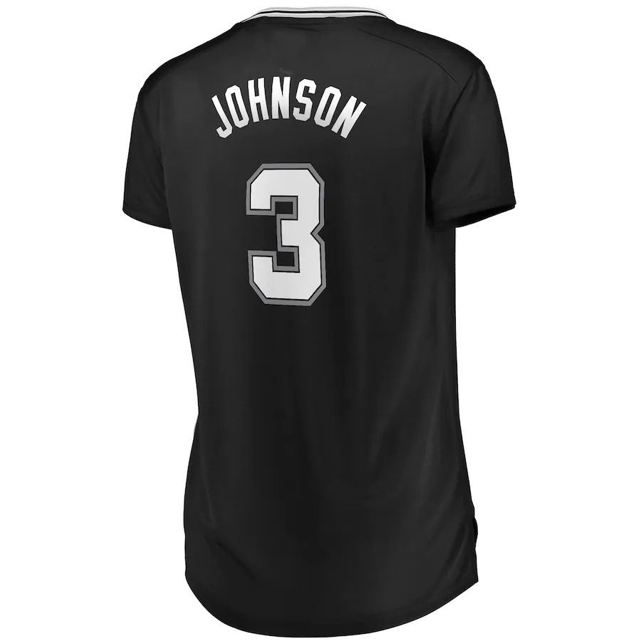 S.Antonio Spurs #3 Keldon Johnson Fanatics Branded Women's Fast Break Replica Jersey Icon Edition Black Stitched American Basketball Jersey - Main View