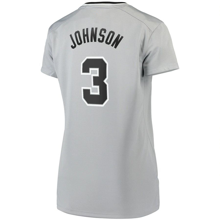S.Antonio Spurs #3 Keldon Johnson Fanatics Branded Women's Fast Break Replica Jersey Silver Statement Edition Stitched American Basketball Jersey - Main View