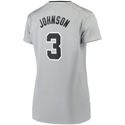 S.Antonio Spurs #3 Keldon Johnson Fanatics Branded Women's Fast Break Replica Jersey Silver Statement Edition Stitched American Basketball Jersey - Main View