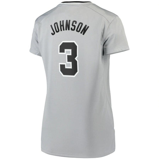 S.Antonio Spurs #3 Keldon Johnson Fanatics Branded Women's Fast Break Replica Jersey Silver Statement Edition Stitched American Basketball Jersey - Main View