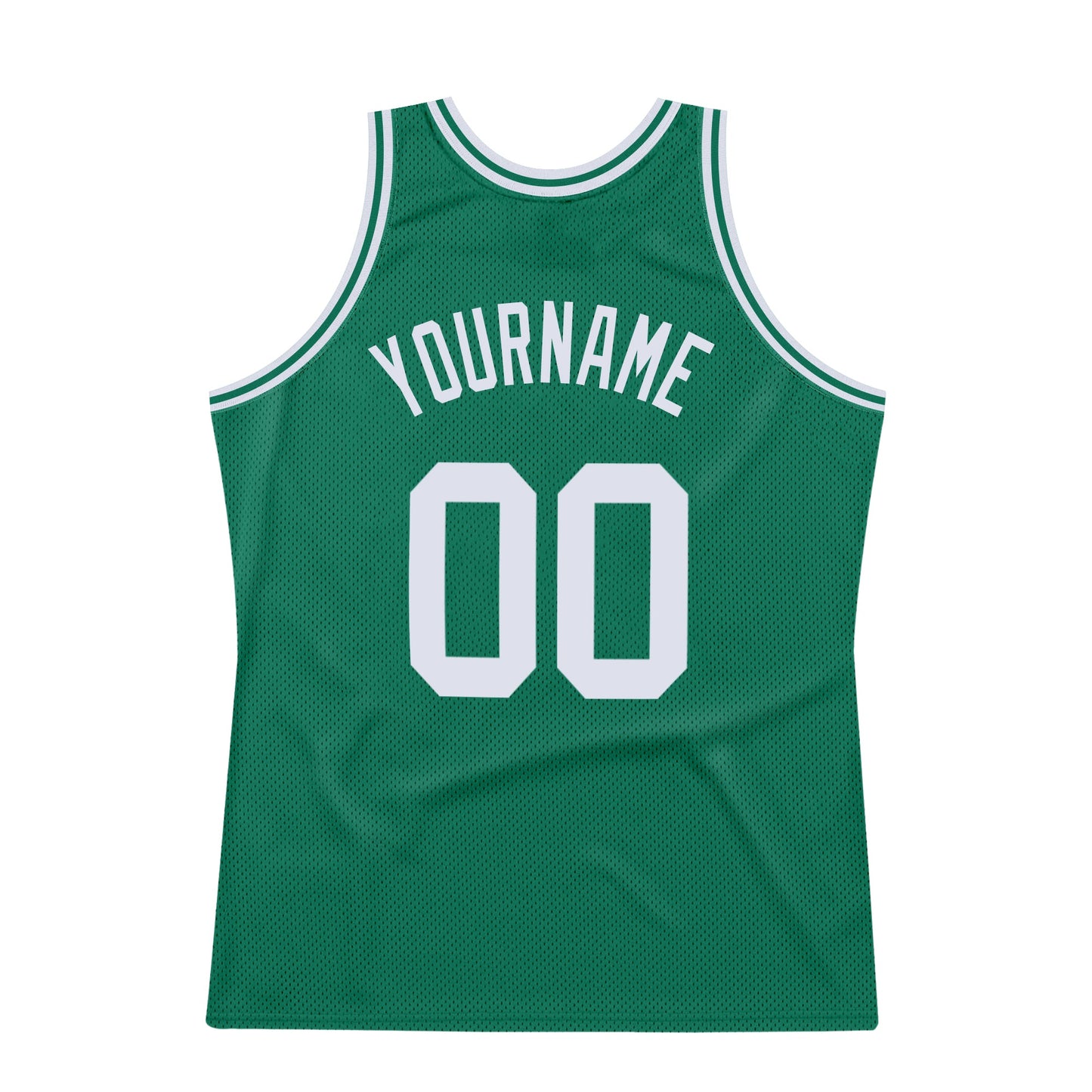 Custom Kelly Green White Authentic Throwback Basketball Jersey view 6