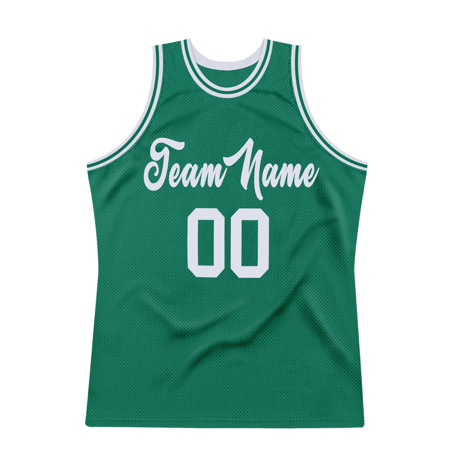 Custom Kelly Green White Authentic Throwback Basketball Jersey view 7