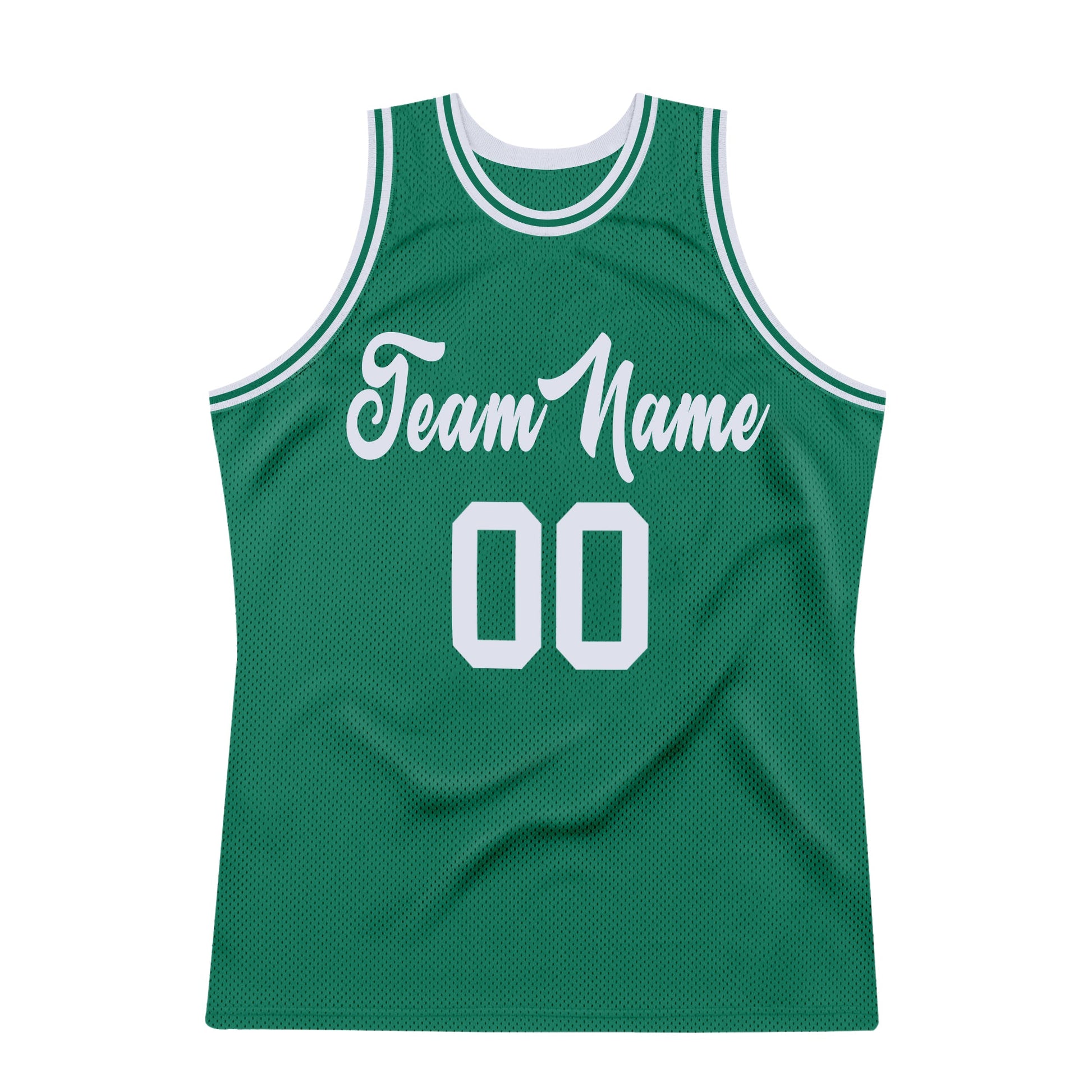 Custom Kelly Green White Authentic Throwback Basketball Jersey view 7