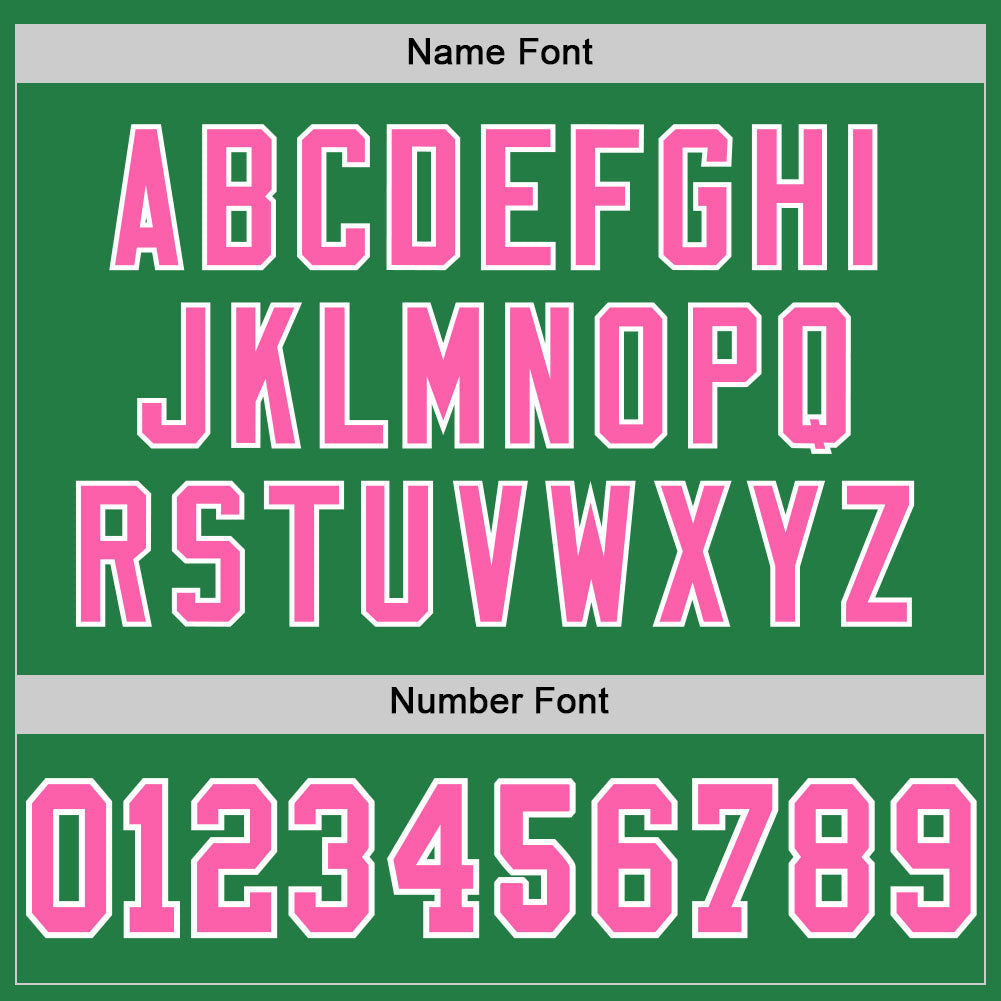 Custom Grass Green Pink-White Mesh Authentic Football Jersey view 4