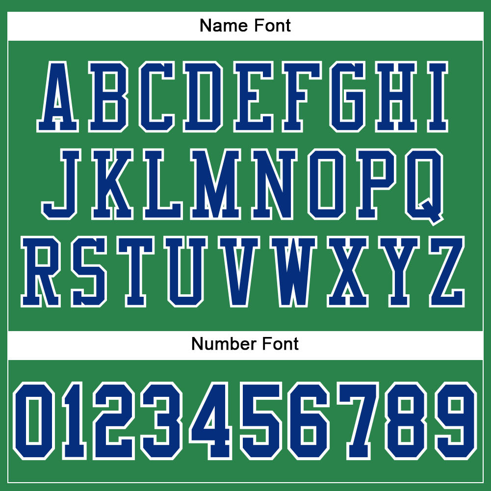 Custom Grass Green Royal-White Mesh Authentic Football Jersey view 4