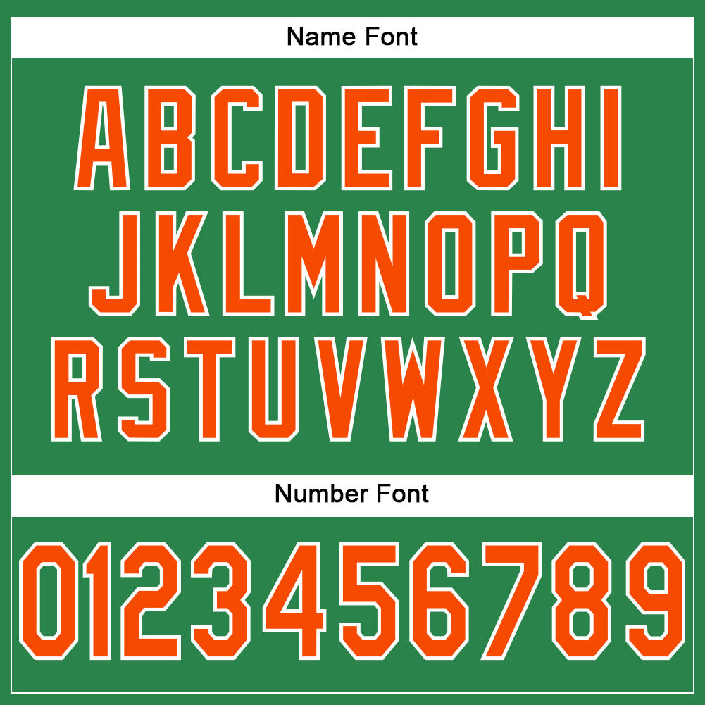 Custom Grass Green Orange-White Mesh Authentic Football Jersey view 4
