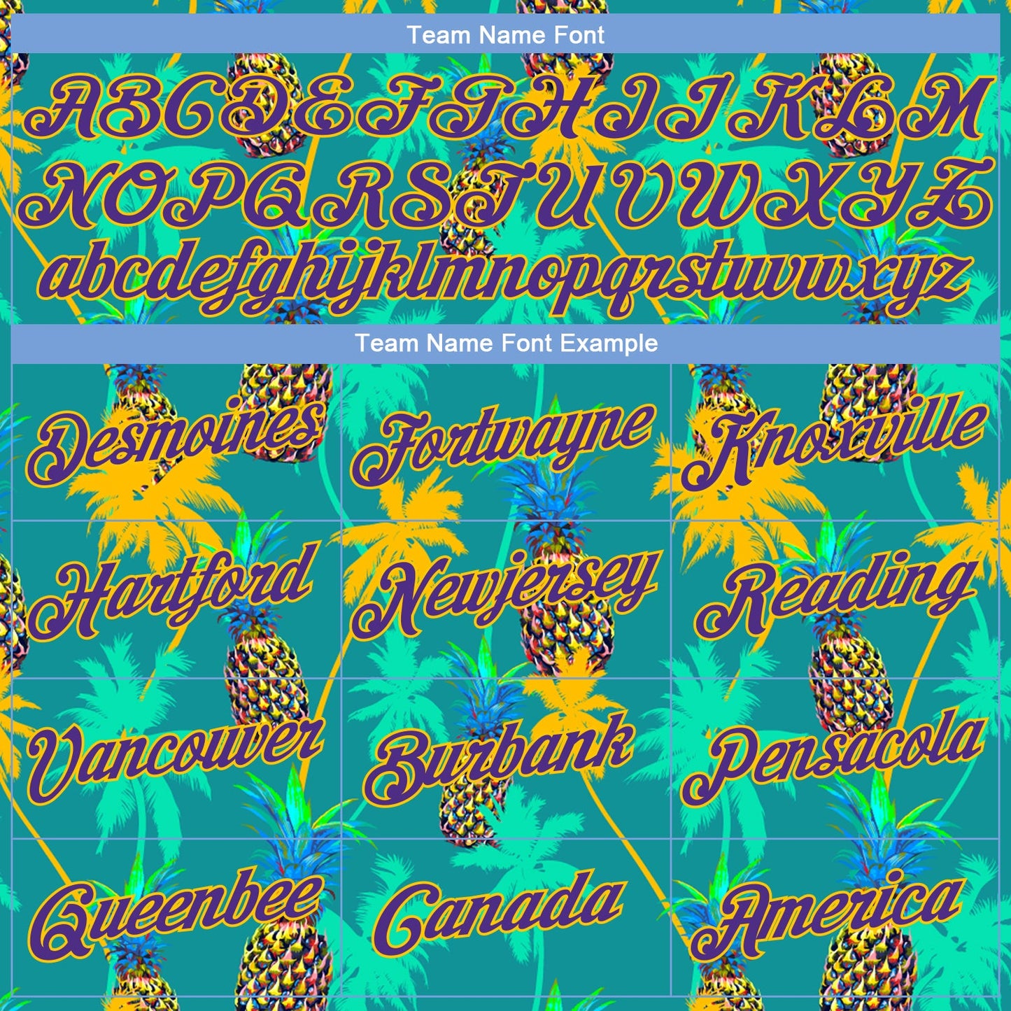 Custom Kelly Green Purple-Gold 3D Pattern Hawaii Palm Trees Pineapples Authentic Basketball Jersey view 3