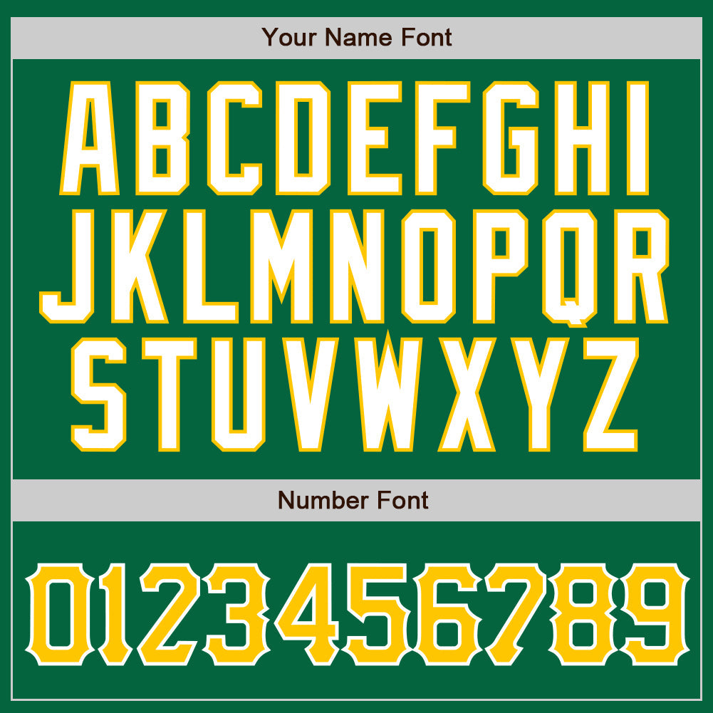 Custom Kelly Green Gold Pinstripe Gold-White Authentic Baseball Jersey view 4