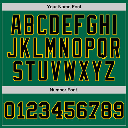 Custom Kelly Green Black-Gold Authentic Throwback Basketball Jersey view 3
