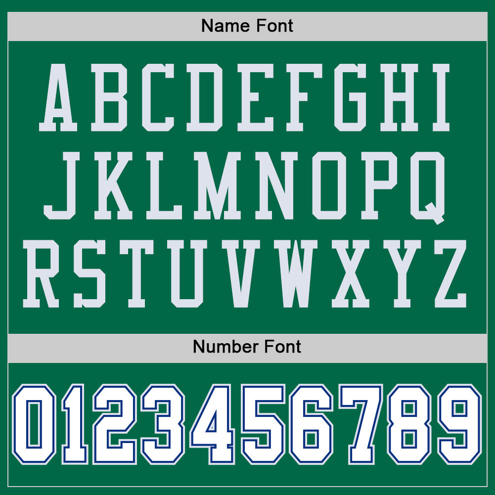 Custom Grass Green White-Royal Mesh Authentic Throwback Football Jersey view 4