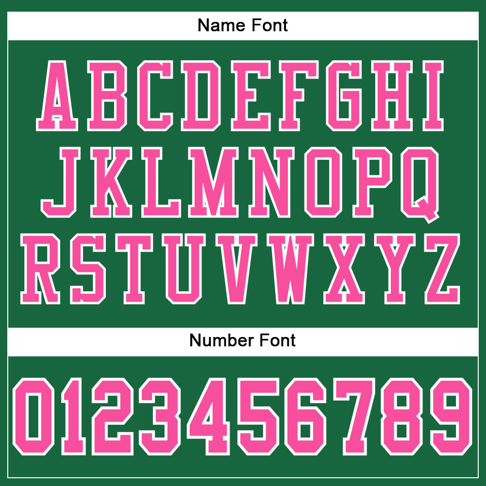 Custom Kelly Green Pink-White Mesh Authentic Football Jersey view 4