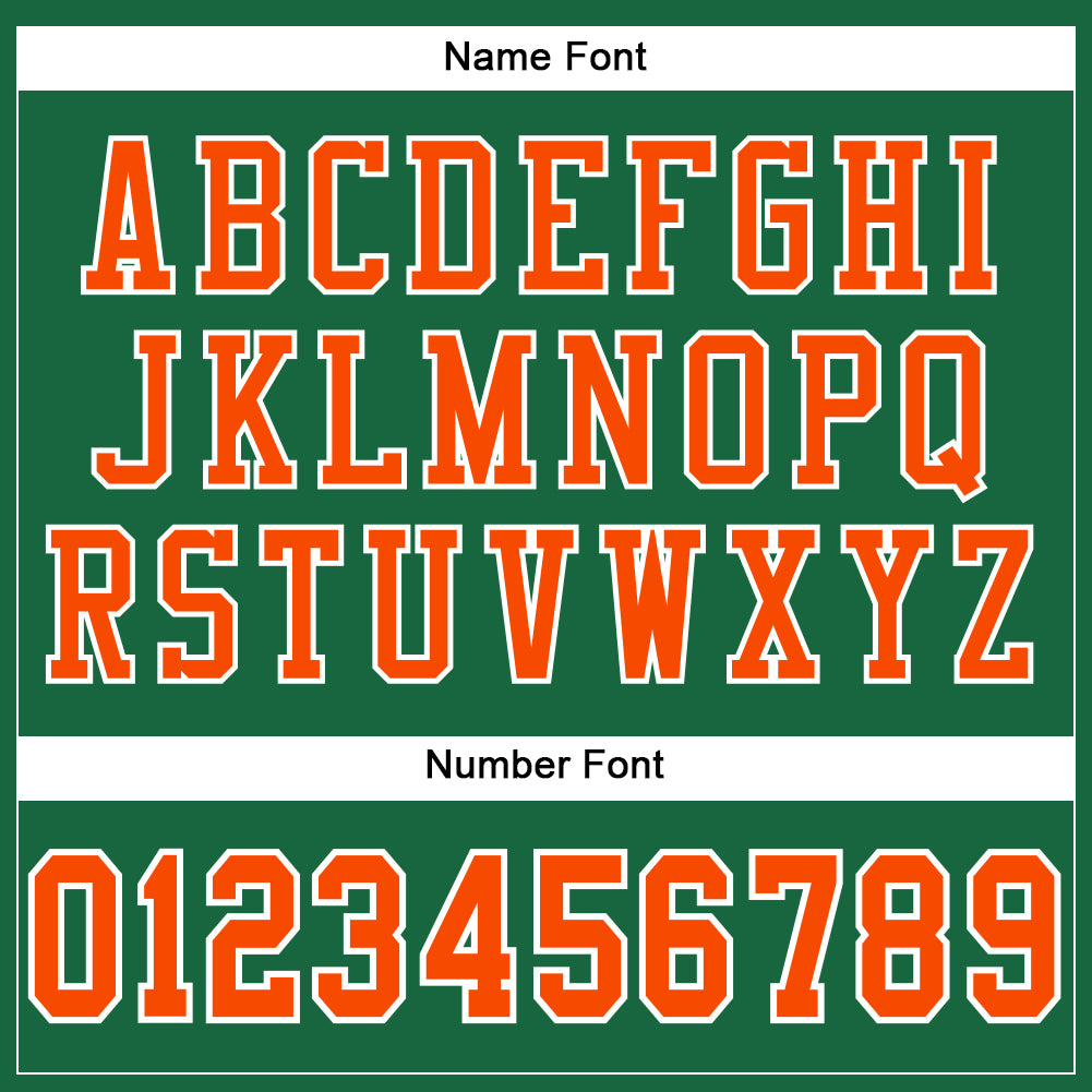 Custom Kelly Green Orange-White Mesh Authentic Football Jersey view 4