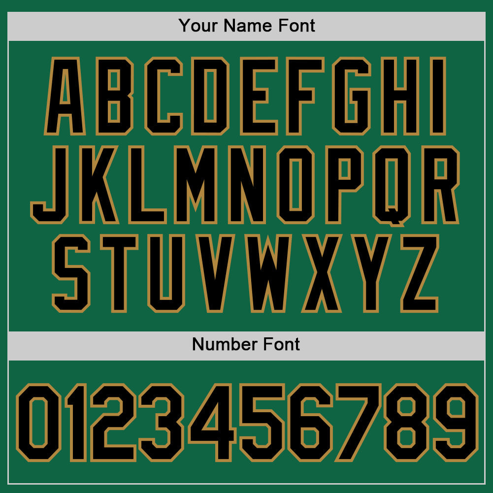 Custom Kelly Green Black-Old Gold Performance T-Shirt view 4
