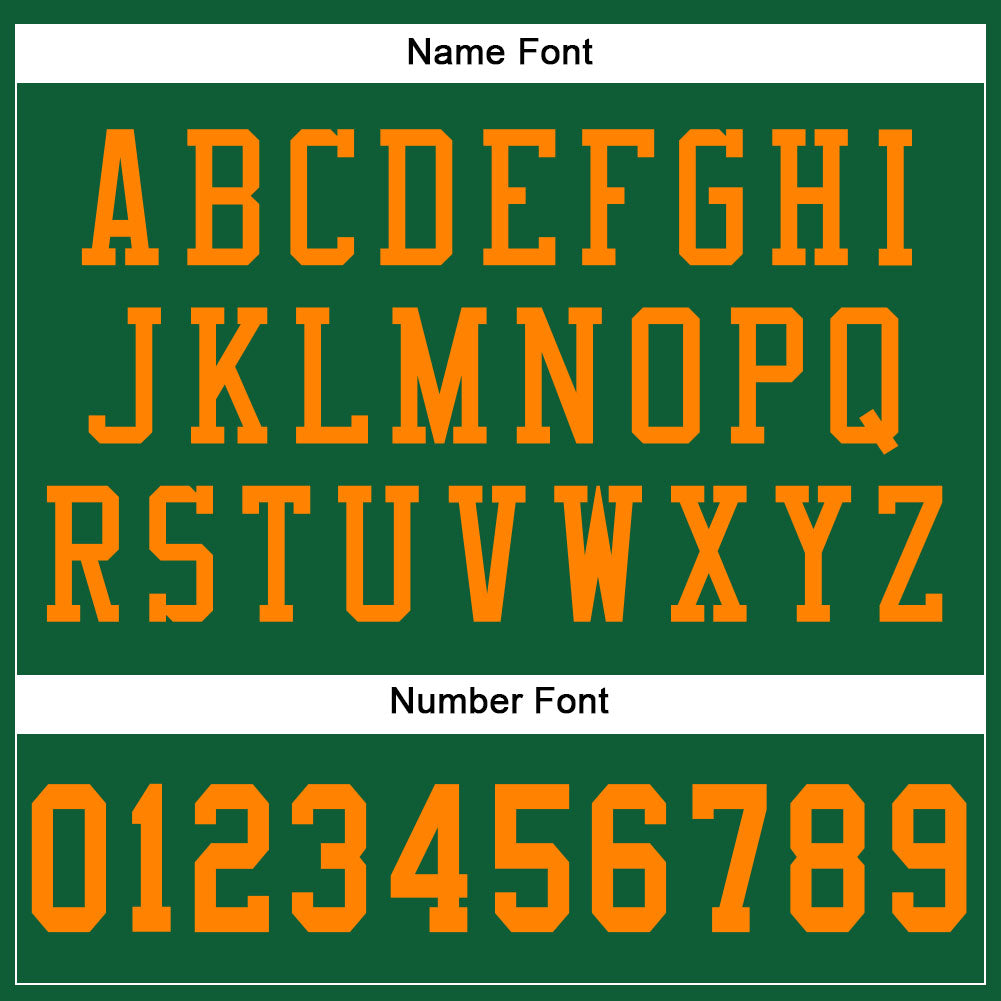 Custom Kelly Green Bay Orange Mesh Authentic Football Jersey view 4