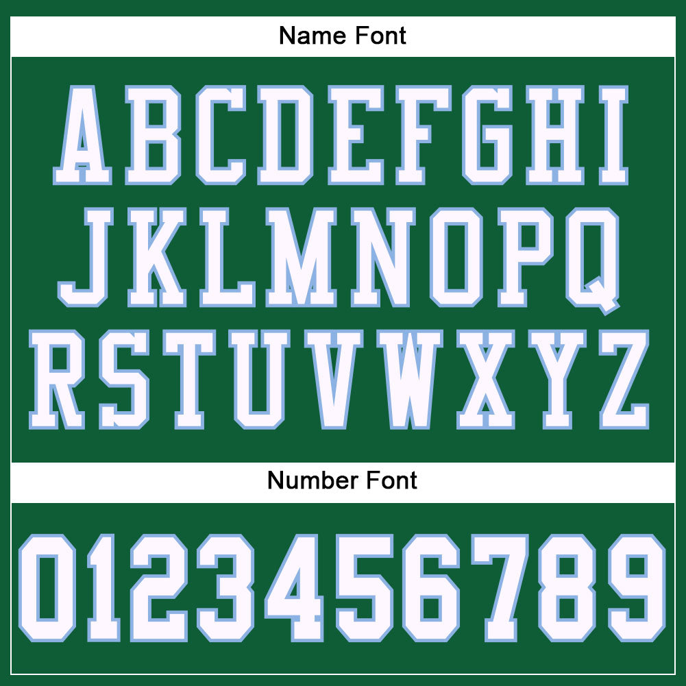 Custom Kelly Green White-Light Blue Mesh Authentic Football Jersey view 4