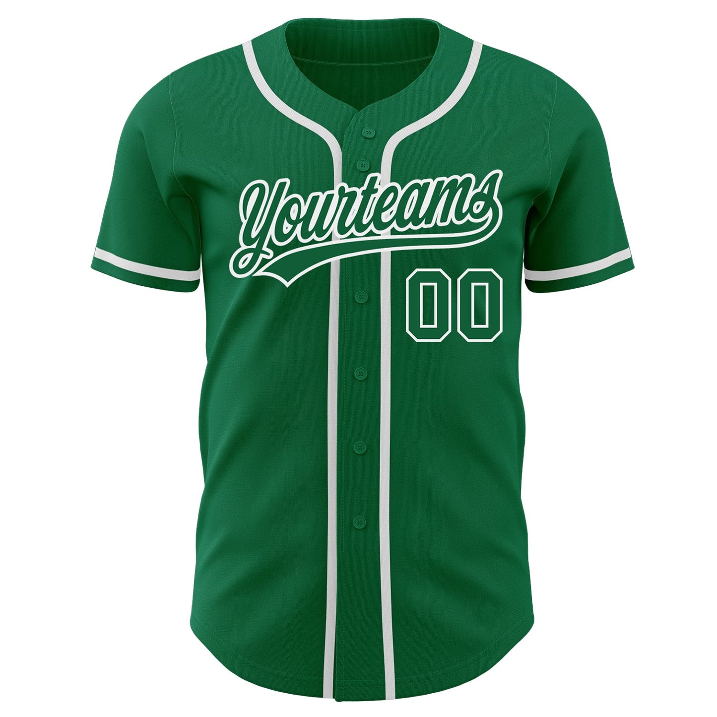 Custom Kelly Green Kelly Green-White Authentic Baseball Jersey view 2