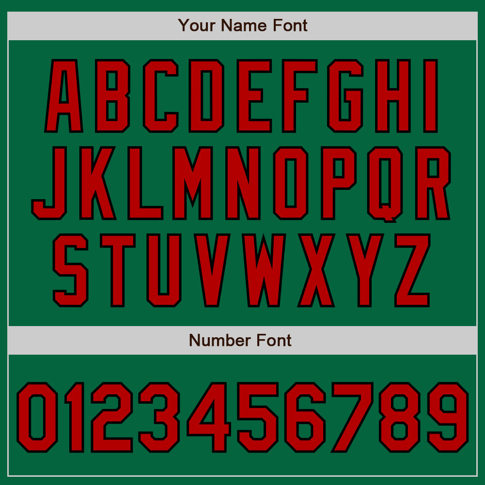 Custom Kelly Green Red-Black Authentic Baseball Jersey view 5