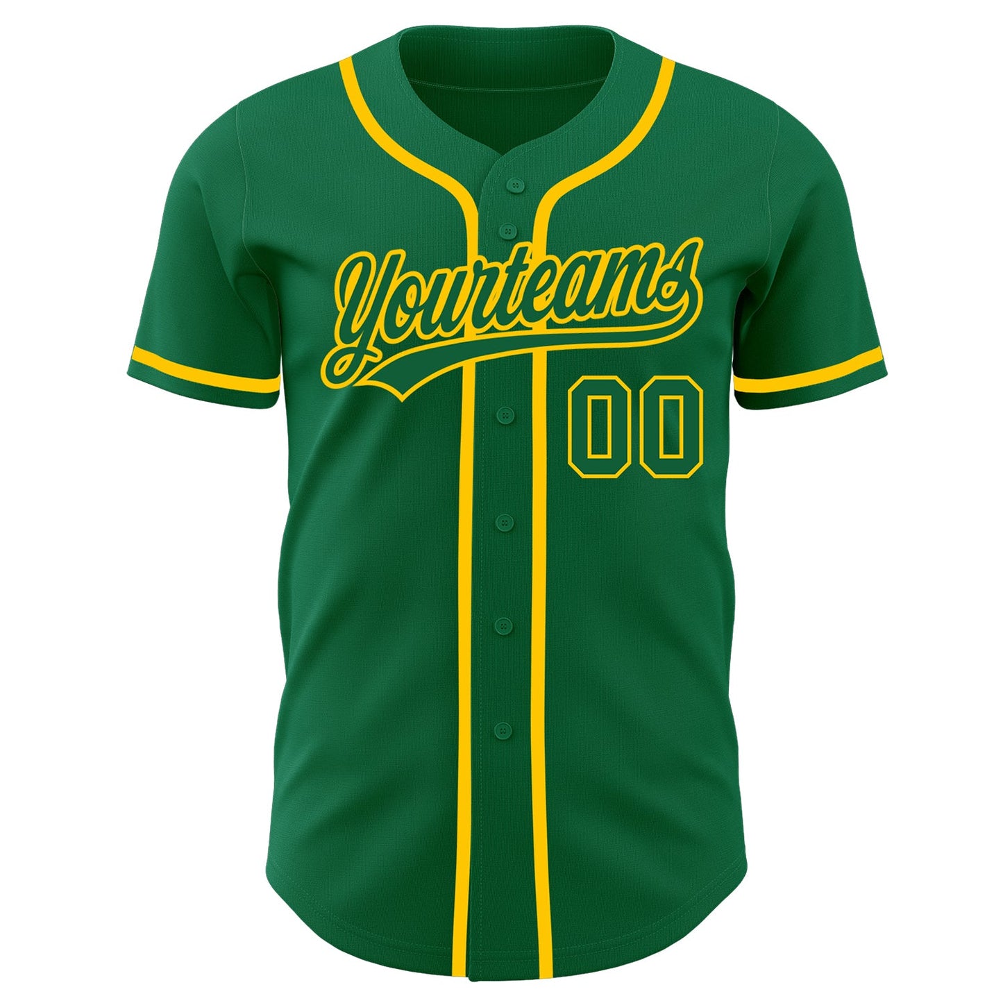 Custom Kelly Green Kelly Green-Gold Authentic Baseball Jersey view 2